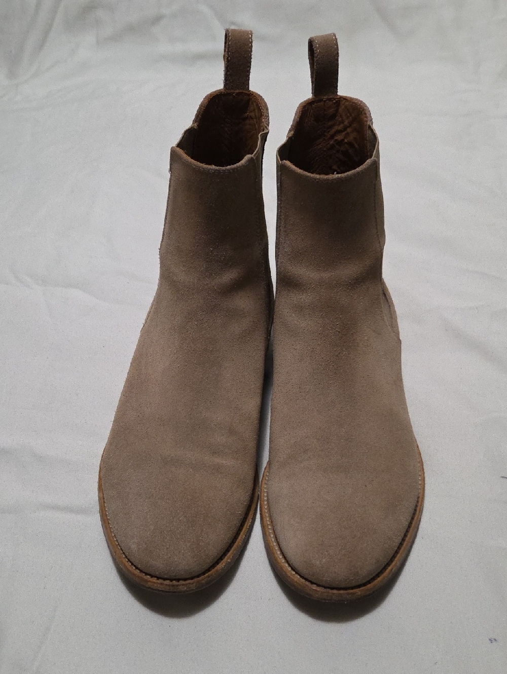 Men's Taupe Suede Chelsea Boots - Slip-On Ankle Boot
